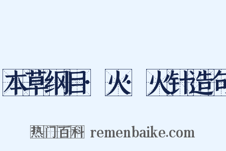 本草纲目·火·火针造句是什么意思的图片